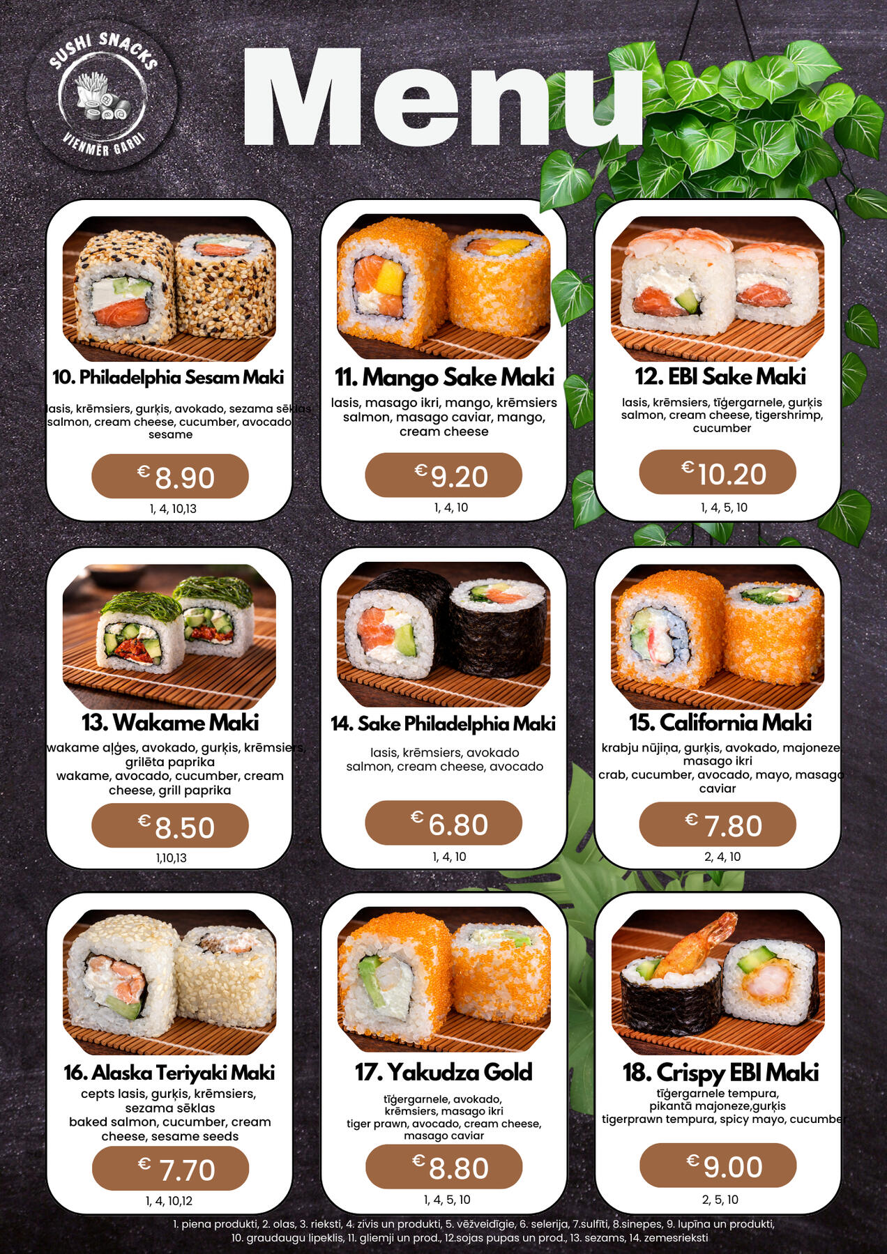 Sushi Snacks Suši Mārupe, Tīraine, Piegāde, Pasūti