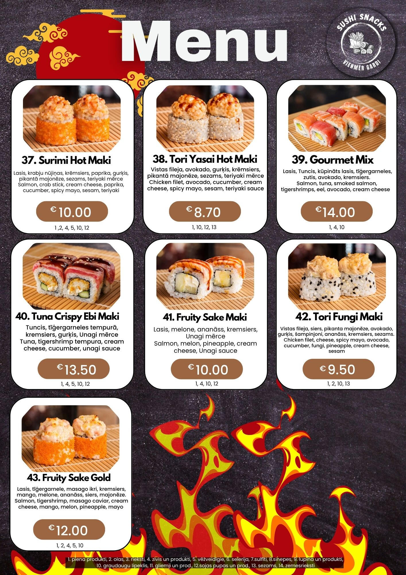 Sushi Snacks. Suši, poke, uzkodas un picas. Piegāde Mārupē un Tīrainē.