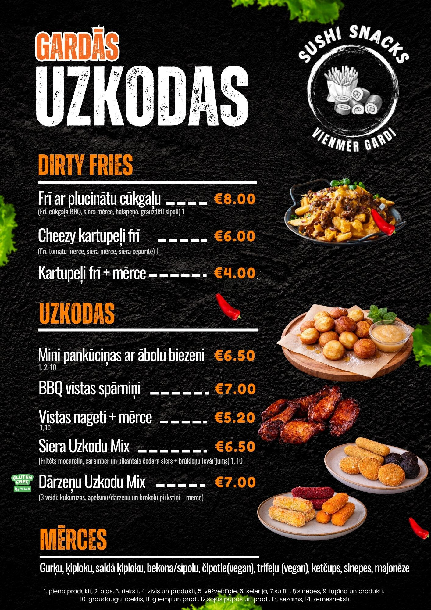 Sushi Snacks. Suši, poke, uzkodas un picas. Piegāde Mārupē un Tīrainē.